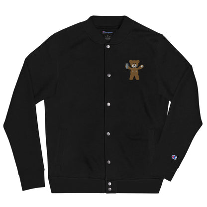 "Thirsty Bear" Embroidered Champion Bomber Jacket