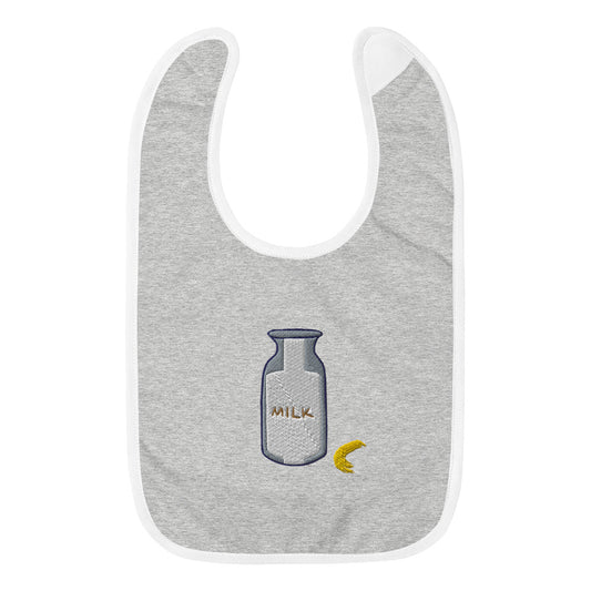 "Milk Me" Embroidered Baby Bib