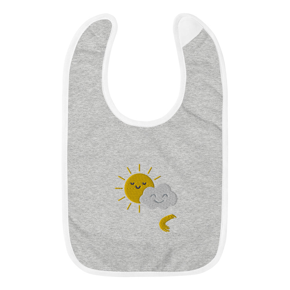 "Little Weather Person" Embroidered Baby Bib