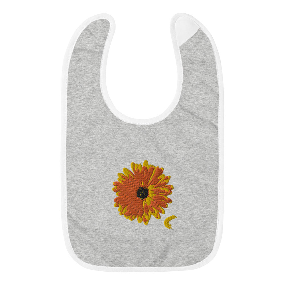 "Sunflower" Embroidered Baby Bib