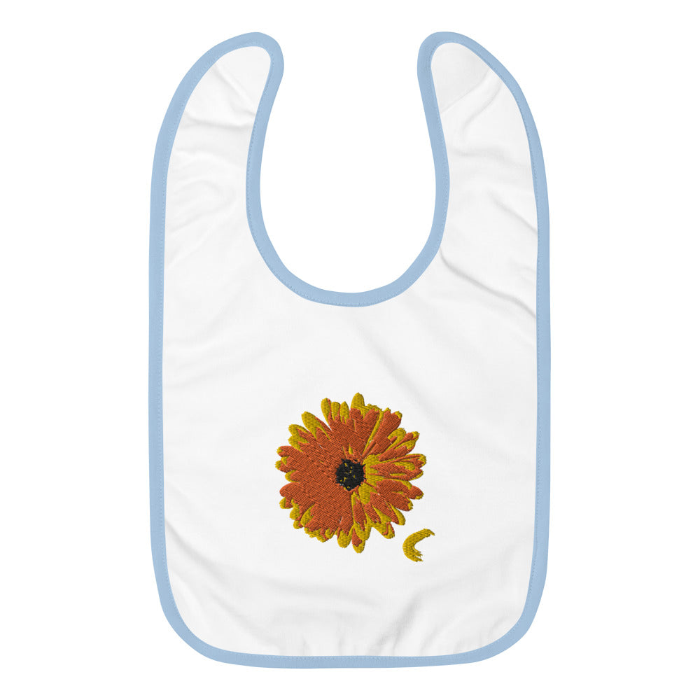 "Sunflower" Embroidered Baby Bib