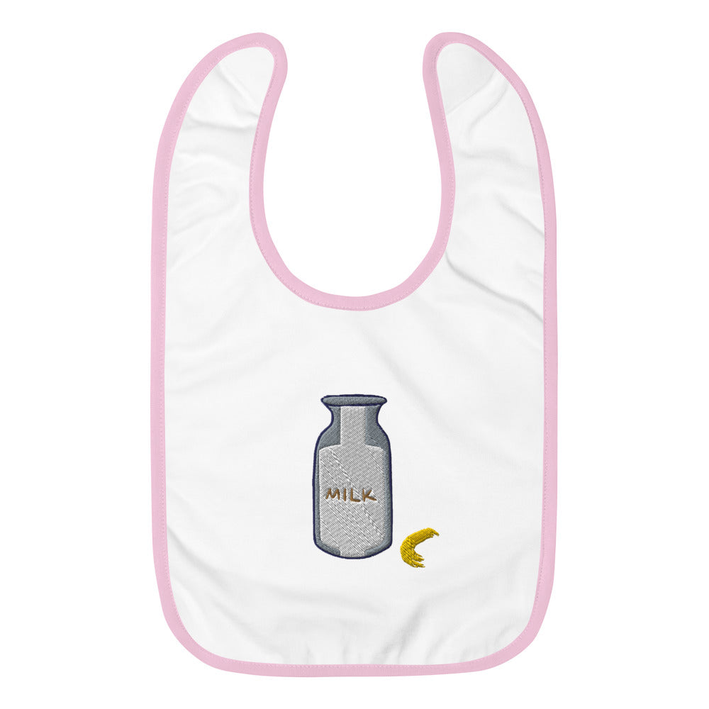 "Milk Me" Embroidered Baby Bib