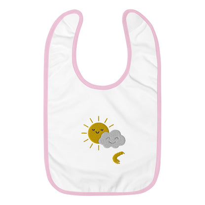 "Little Weather Person" Embroidered Baby Bib