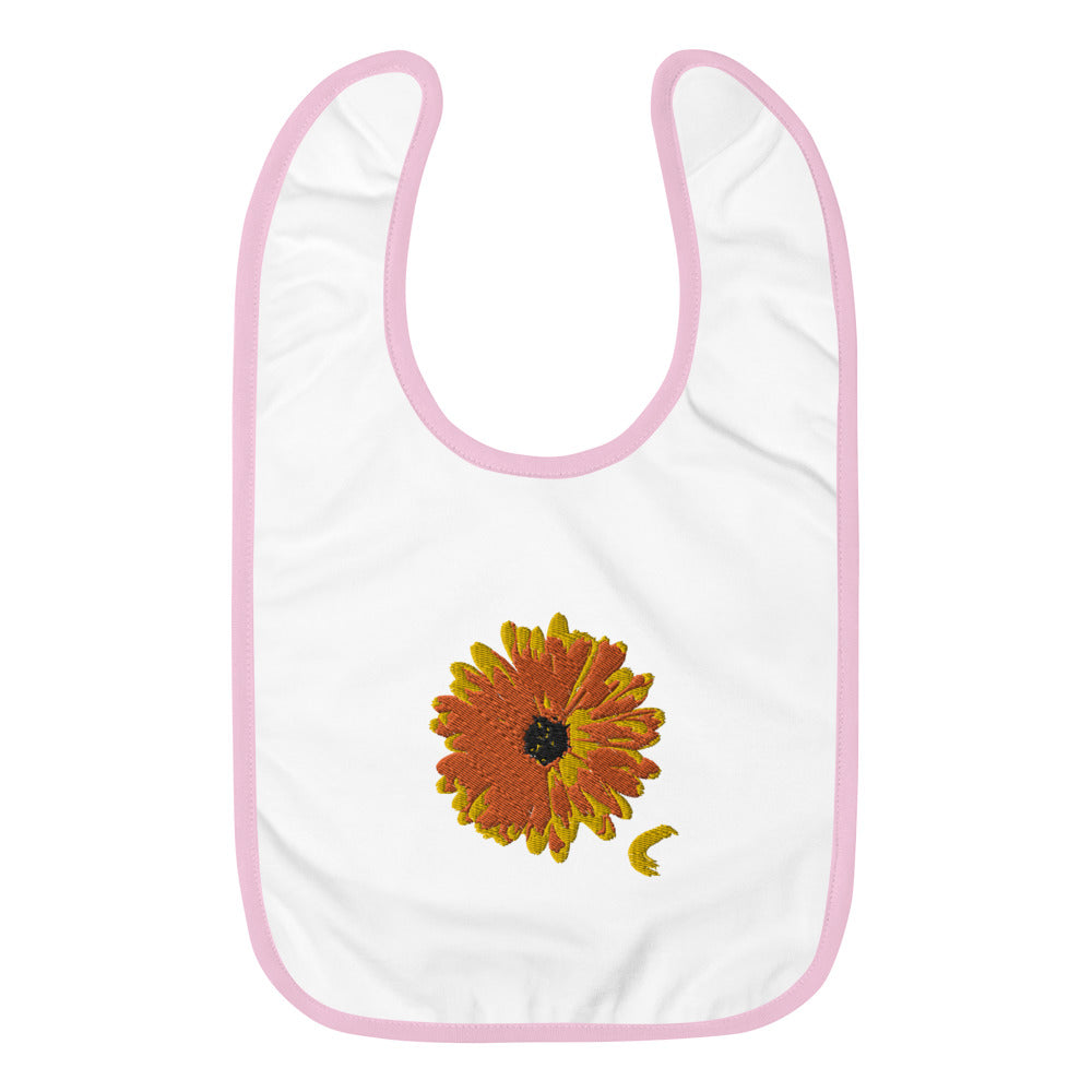 "Sunflower" Embroidered Baby Bib