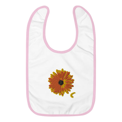 "Sunflower" Embroidered Baby Bib