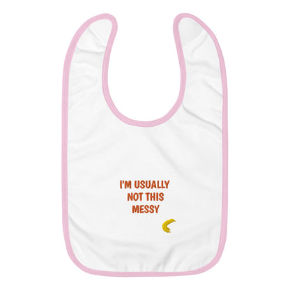 "Messy Baby" Embroidered Baby Bib