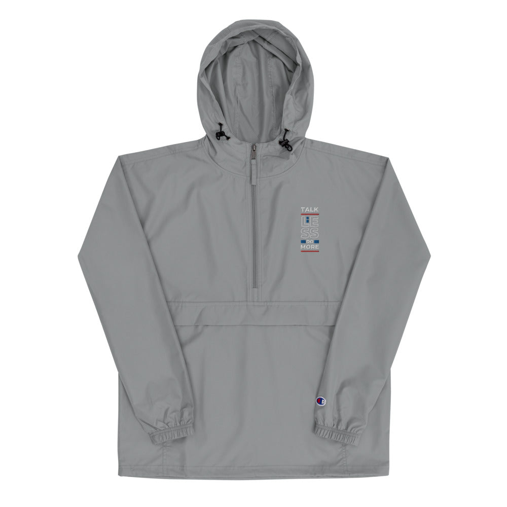 "Talk Less" Embroidered Champion Packable Jacket