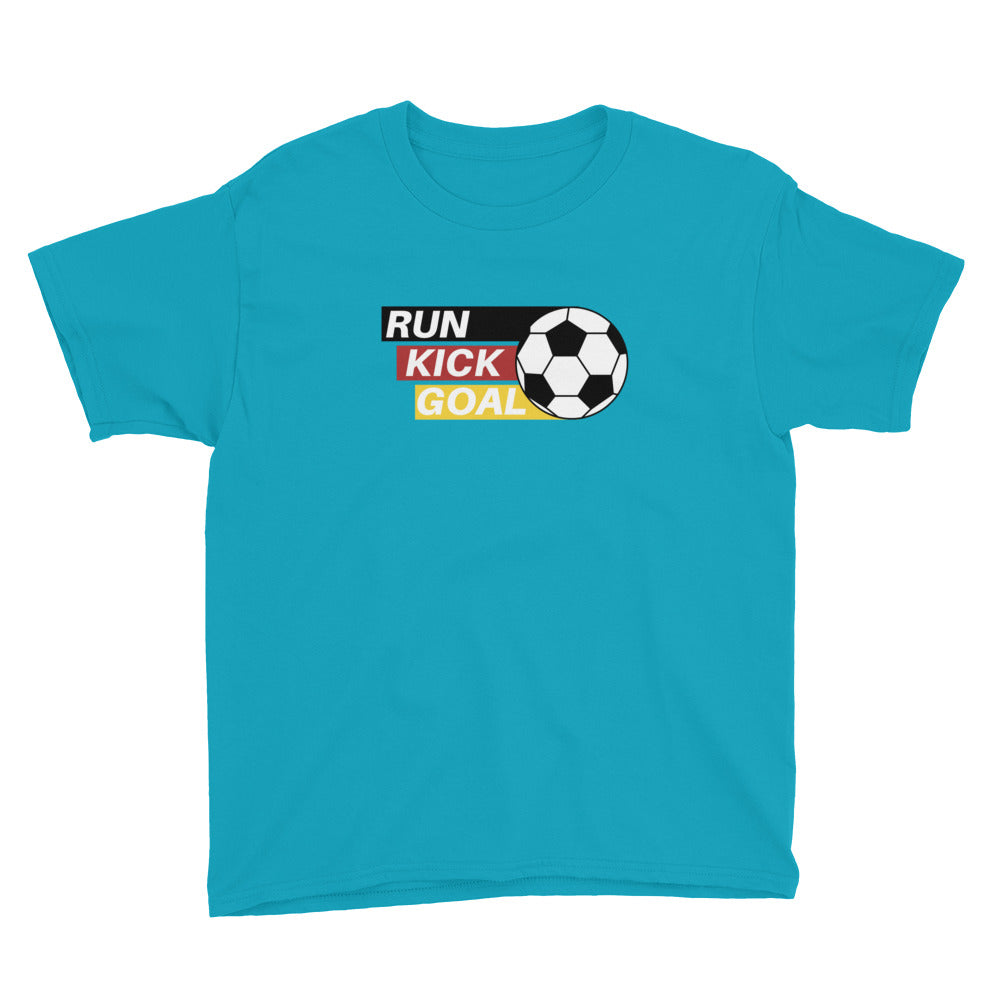 Run, Kick, Goal Youth Short Sleeve T-Shirt