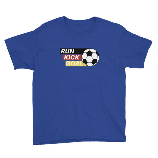 Run, Kick, Goal Youth Short Sleeve T-Shirt